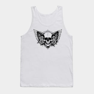 skull with wings and roses Tank Top